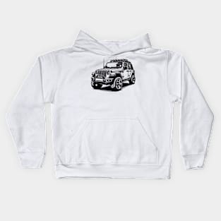 Cool jeep wrangler Car Off-Road Odyssey Kids Hoodie